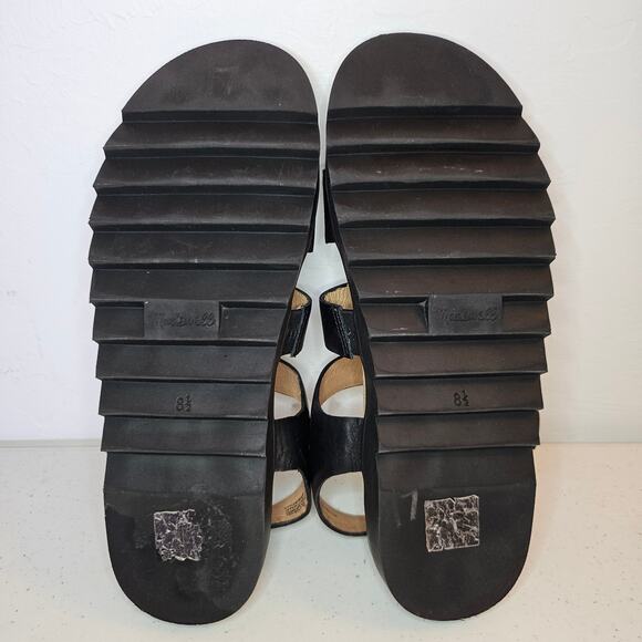 Madewell Addie Leather Platform Sandals Size 8.5 Black Strappy ND956 - Picture 6 of 7